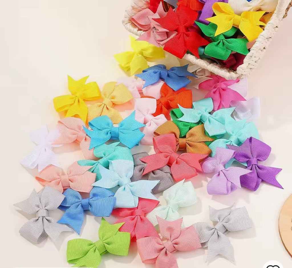 Colorful Baby Hair Bows 🎀 – Soft Clips Set / Moños para bebé colores suaves